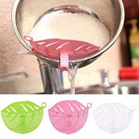 Fiesta 1PC Home Kitchen Rice Cleaner Durable Clean Leaf Shape Rice Wash Sieve Cleaning Gadget Kitchen Clips Tool Cleaning Rice Tool: United States, Pink