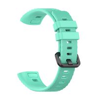 Solid Color Silicone Soft Smart Watch Strap Replacement for Huawei Band 3 Pro - Lake Blue by Bullker
