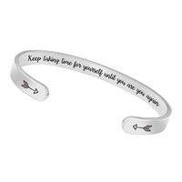 Inspirational Bracelets for Women, for Women Men Birthday Gifts Cuff Bangle Friendship Mantra Jewelry Come Gift Box (Keep Taking time for Your self Until You are You Again.) ...