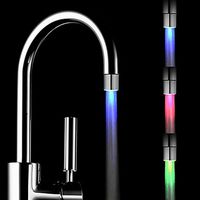 Temperature Sensor 3 Color LED for Taps, Glitter Kitchen Water Tap Faucet Shower Head Lighting Bathroom Glowing Light Home Decor