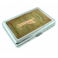 Vintage Magic Magician Poster S1 Silver Cigarette Case Metal Wallet Id Holder 4" X 2.75" RFID Protection