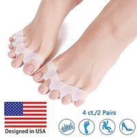 Toe Separators, Toe Stretchers, Toe Separators Stretchers, Gel Rubber Silicone Toe Spacers, Hammer Straighten Correct Bunion Pain Toe, Shoe Stretcher House Shoes for Women and Men (1 Pair)