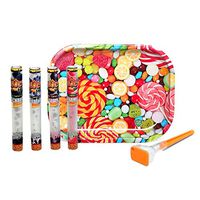 Mini Rolling Tray (Candy) with Juicy Jay’s Juicy Jones Pre Rolled Cones (BlackBerry, Blueberry, Grape, Watermelon) and Cone Artist – 6 Items – Bundle