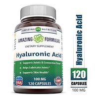 Amazing Formulas Hyaluronic Acid 100 mg 120 Capsules (Non-GMO,Gluten Free) - Support Healthy Connective Tissue and Joints - Promote Youthful Healthy Skin