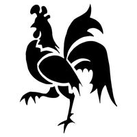 Cock Rooster Vinyl Decal Sticker | Cars Trucks Vans Walls Laptops Cups | Black | 5.5 inches | KCD1313