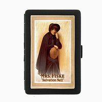 Perfection In Style Black Color Metal Cigarette Case D-119 Mrs Fiske Salvation Nell