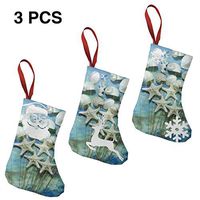 Christmas Stockings Gift Bag Seashell Starfish Bouquet Stems Stylish for Funny Xmas Party