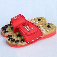 Foot massage health shoes acupressure shoes pebbles massage shoes , red , 36