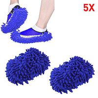 Home Mop Sweep Floor Cleaning Duster Cloth Housework Soft Slipper SY (5 Pair/Blue)