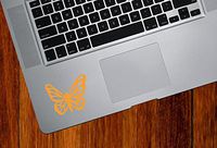 Yadda-Yadda Design Co. Butterfly - D1 - Vinyl Decal for Trackpad | Tablet | Laptop YYDC (2.25" w x 1.75" h) (Small, Orange)