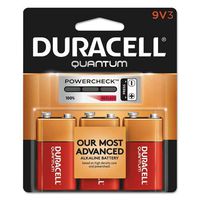 Duracell - Quantum 9V Alkaline Batteries - Long Lasting, All-Purpose 9 Volt Battery for Household and Business - 3 Count