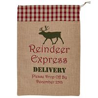 Park Designs Reindeer Express Cotton Print Santa Sack Home Decor