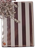 30" X 417' White Silver Stripe Gift Wrap