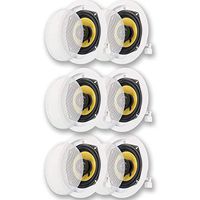 Acoustic Audio HD-5 in Ceiling Speakers Home Theater Surround Sound 3 Pair Pack