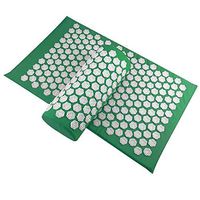 Wiixiong Lotus Acupuncture Massage Pads+Pillow Set Relief Stress Pain Mat (Green)
