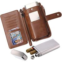 Scotte Cigar Case/Humidor,Latest Multifunctional Cigar case of Elaborate Design,Can Hold 2 Cigars+6 Cards and Some Cash+a Whiskey Bottle