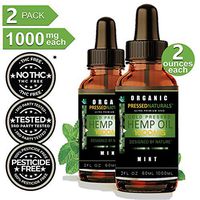 (2 Pack) Hemp Oil Premium Seed_Stress_Relief_Anxiety_Sleep_Support_1000 mg_ 60ml Each Natural Organic – Vitamins & Fatty Acids - Omega 3&6 for Skin Support