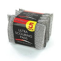 Bulk Buys HT306-108 4-3/4" x 3-1/2" Silver Nylon Foam Aluminum Ultra Scouring Pads - Pack of 108