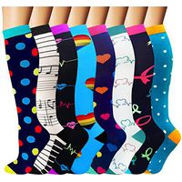 Copper Compression Socks For Men & Women -8 Pairs- Best for Running, Athletic, Medical, Pregnancy and Travel (C2-Navy / White / Purple / Blue / Rose / White / Rose / Green-8 pack, Large / X-Large)
