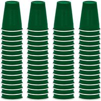 DecorRack 12 oz Disposable Plastic Cups, Solo Party Cups, Green (60 Pack)