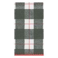 Caspari Plaid Check Paper Linen Guest Towel Napkins in Black, Two Packs of 12