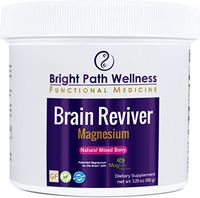 Brain Reviver Magnesium 60 Servings Natural Mixed Berry Powder Non GMO Gluten Free Brain and Cognitive Health Restore Brain Function cGMP