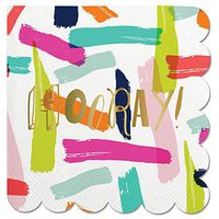 Slant Gold Foil Multicolor Paper Beverage Napkins