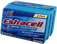 Brillo Basics Estracell More Sanitary No Scratch Scrub Sponge 3 per Pack (2-Pack) 6 Total