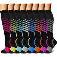 Copper Compression Socks (8 Pairs) 15-20 mmHg is BEST Graduated Athletic & Medical for Men & Women Running Travel Nurses Pregnant - Boost Performance, Blood Circulation & Recovery(L/XL,Multicolour 10)
