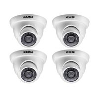 ZOSI 4 Pack 1080P Surveillance Dome CCTV Cameras for HD TVI/Analog Security dvr System with 65ft Night Vision 24pcs IR led Lights for Outdoor Indoor Using