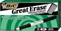 BIC Great Erase Grip Low Odor Dry Erase Marker, Fine Point, Black, 12 Dry Erase Markers (3 Packages of 12 Dry Erase Markers)