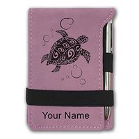 Mini Notepad, Hawaiian Sea Turtle, Personalized Engraving Included (Pink)