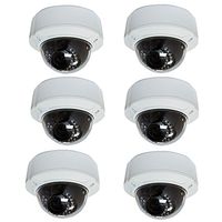 GW Security VD728WD x 6 Power kit 700TVL Surveillance Security Camera (White)