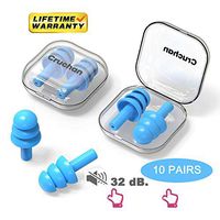 Ear Plugs for Sleeping Noise Cancelling, Swimming, Snoring, Concerts, 32dB Highest NRR, 10 Pairs Soft Reusable Silicone Earplugs Suitable for Adults & Kids