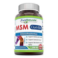 Pure Naturals OptiMSM - 1,000mg, 200 Tablets – * Supports Healthy Joint Function*Supports Connective Tissues* Supports Skin Health & Aging*
