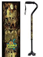 Adjustable Walking Cane Foam Handle Quad Footed Four Pointed Cane Tip Steampunk World