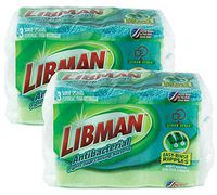 Libman Antibacterial Sponge, 2.75x4.5x1, Green 6 Each