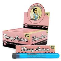 Blazy Susan Pink Rolling Papers King Size Slim (50 Packs/Full Box) with Hippie Butler XL Kewltube
