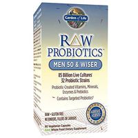 Garden of Life - RAW Probiotics Men 50 & Wiser - Acidophilus and Bifidobacteria Probiotic-Created Vitamins, Minerals, Enzymes, and Prebiotics - Gluten Free - 90 Vegetarian Capsules