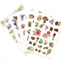 5 PCS Flowers DIY Photo Album Diary Luggage Book Phone Stickers