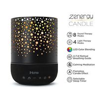 iHome Zenergy Meditative Light & Sound Therapy Candle, Breathe, Sleep and Relax with Adjustable, Customizable Sounds and Lighting Imitation Candle with Bulb