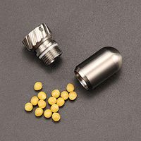 Titanium Alloy Waterproof Moisture EDC Survival Container Capsule, Pendant Pill Reminder, Outdoor Survival Storage Metal Container， Inner Depth - 0.94"
