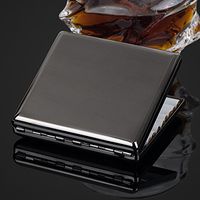 Pure Copper Metal Cigarette Case Holder Box Cardcase Holds 20 Cigarettes (Black)