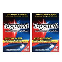 Tagamet Acid Reducer, 200mg Cimetidine Tablets, 30 Count Each (2 Pack)