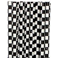 Free DHL 500 pcs Black Checkered Paper Straws Bulk, Black Checked Paper Drinking Straws for Holiday Party, Wedding, Birthday, Halloween Checker Mason Jar Straws