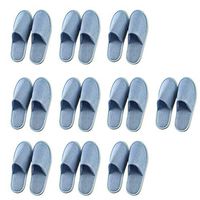 Fitlyiee Non-slip Unisex Slippers Flax Breathable Guests Slipper for Men Women (10 Pack, Blue)