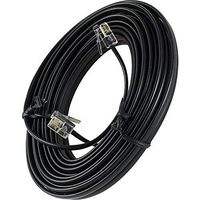 25 FEET Black Phone Telephone Extension Cord Cable LINE Wire with Standard RJ-11 Plug by Bistras