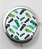 BlackKey Flip Flops & Sandals & Slippers Pattern 3-Compartment Decorative Pocket Gift Box Case Organizer for Pill, Color 1 -451