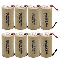BAOBIAN SubC Sub C 2200mAh 1.2V Ni-Cd 10C Discharge Rate Rechargeable Battery Cell with Tabs for Power Tools (8Pcs)