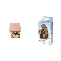 HP Sprocket Portable Photo Printer (2nd Edition) - Instantly print 2x3" sticky-backed photos from your phone - [Blush] [1AS89A] and Sprocket Photo Paper, 50 Sheets